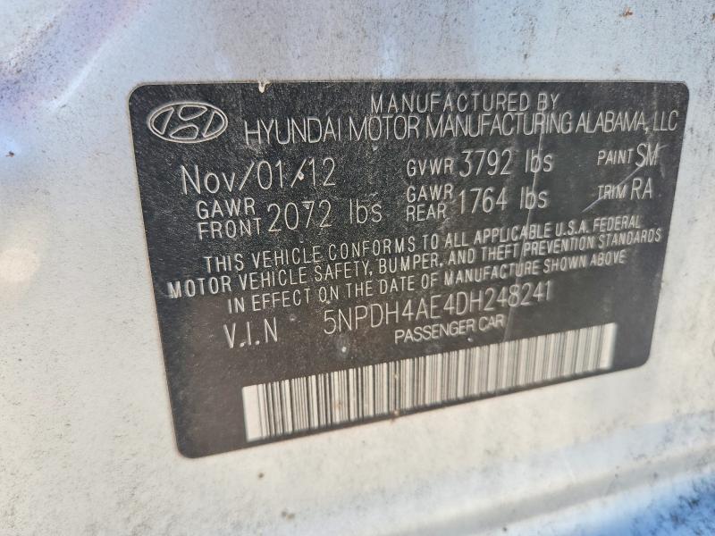 Aukcja sprzedaży 2013 Hyundai Elantra, vin: 5NPDH4AE4DH248241, numer aukcji: 70687256