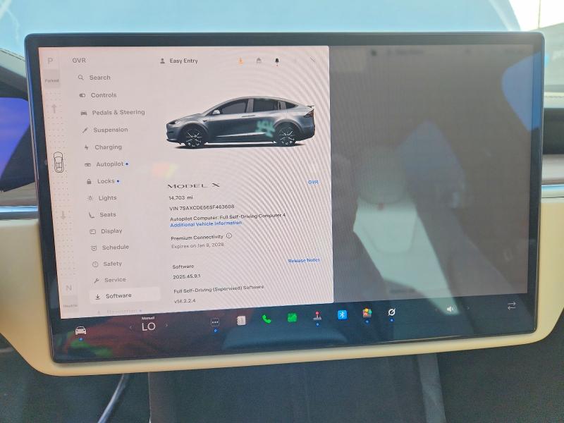 69340456 :رقم المزاد ، 7SAXCDE56SF463608 vin ، 2025 Tesla Model X مزاد بيع