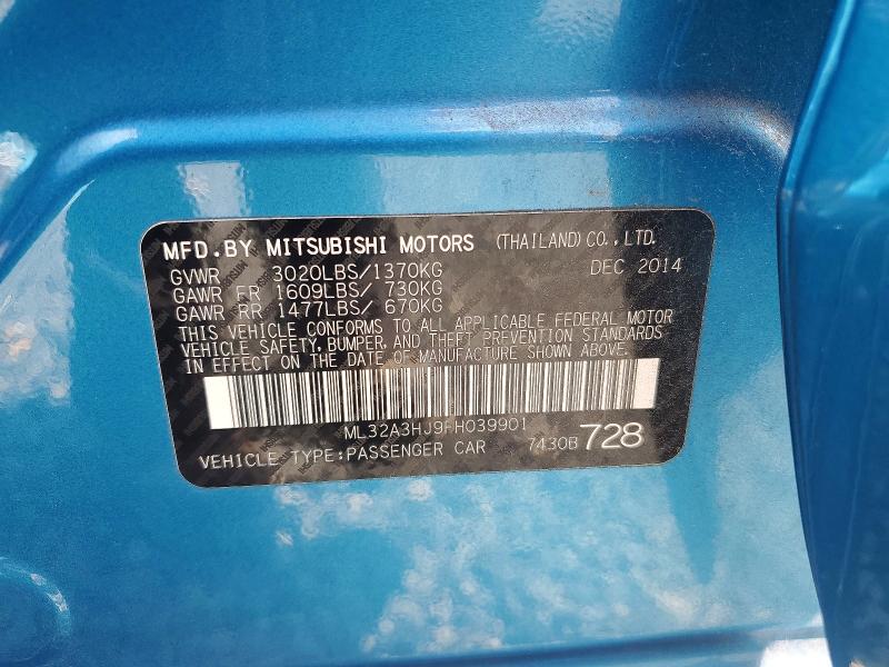 Продаж на аукціоні авто 2015 Mitsubishi Mirage, vin: ML32A3HJ9FH039901, номер лоту: 67753296