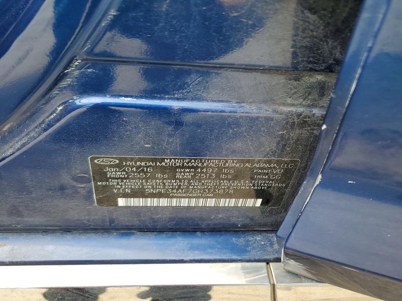 2016 Hyundai Sonata მანქანა იყიდება აუქციონზე, vin: 5NPE34AF7GH373878, აუქციონის ნომერი: 66932646