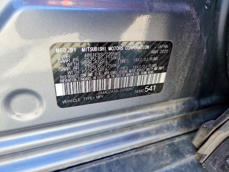 Aukcja sprzedaży 2020 Mitsubishi Outlander, vin: JA4AD2A30LZ039047, numer aukcji: 65044506