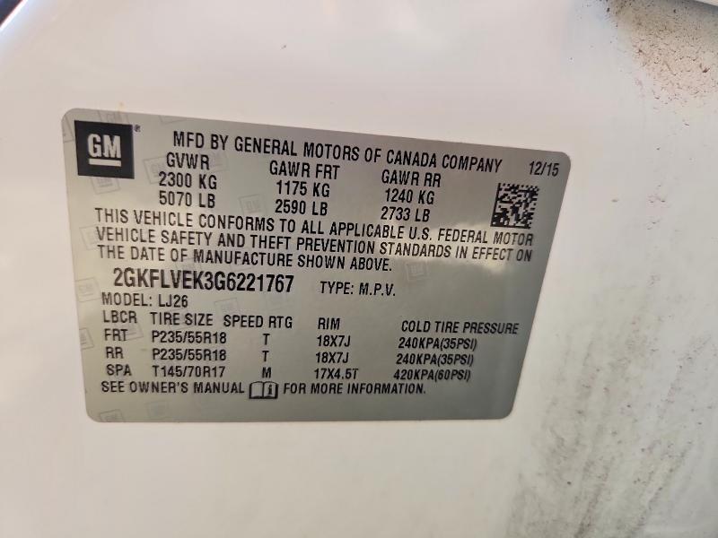 Продажа на аукционе авто 2016 Gmc Terrain, vin: 2GKFLVEK3G6221767, номер лота: 68884386