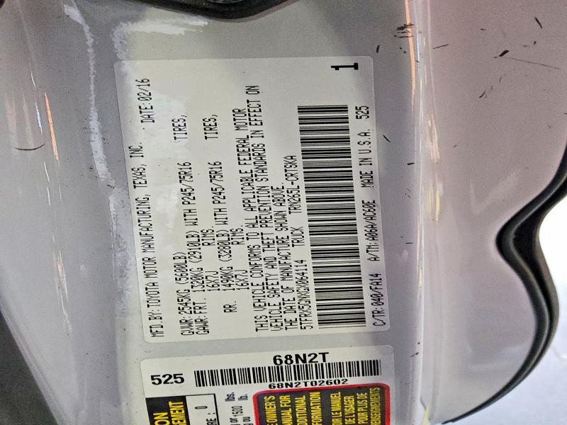 69707656 :رقم المزاد ، 5TFRX5GNXGX064114 vin ، 2016 Toyota Tacoma مزاد بيع