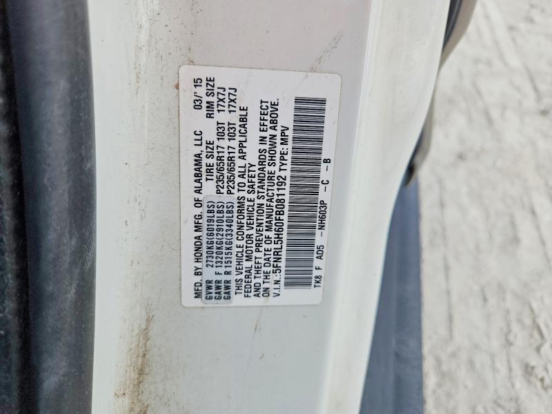 Продаж на аукціоні авто 2015 Honda Odyssey, vin: 5FNRL5H60FB081192, номер лоту: 67472956