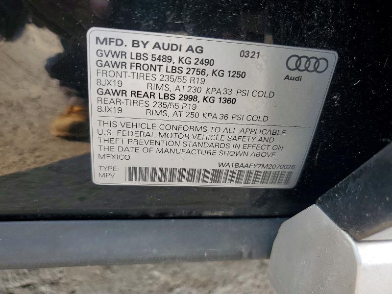 Продажа на аукционе авто 2021 Audi Q5, vin: WA1BAAFY7M2070026, номер лота: 67543436