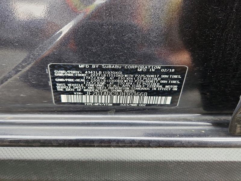 Aukcja sprzedaży 2018 Subaru Crosstrek, vin: JF2GTADC9JH303668, numer aukcji: 68788186