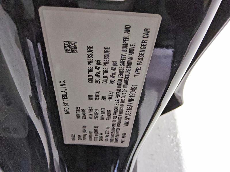 Продаж на аукціоні авто 2022 Tesla Model 3, vin: 5YJ3E1EA7NF190491, номер лоту: 67738636