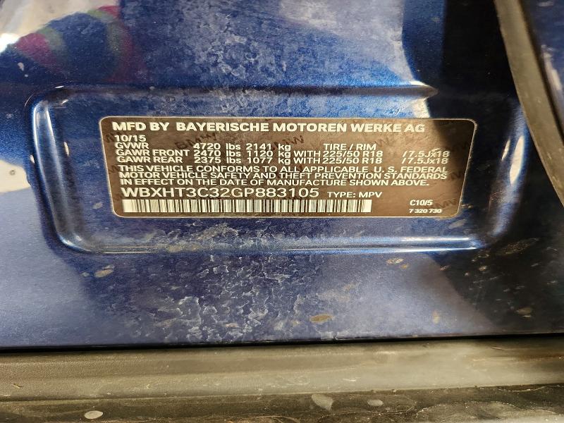 Aukcja sprzedaży 2016 Bmw X1, vin: WBXHT3C32GP883105, numer aukcji: 68008646