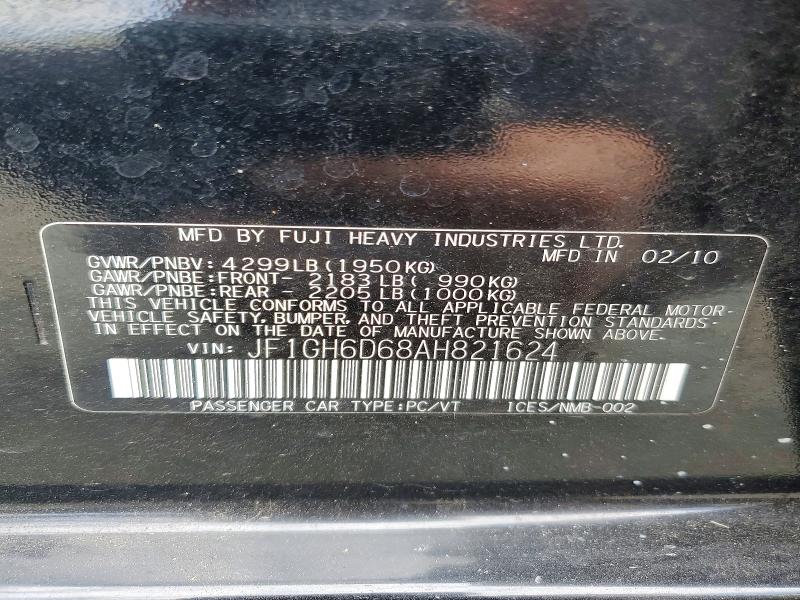 Продажа на аукционе авто 2010 Subaru Impreza, vin: JF1GH6D68AH821624, номер лота: 70091926