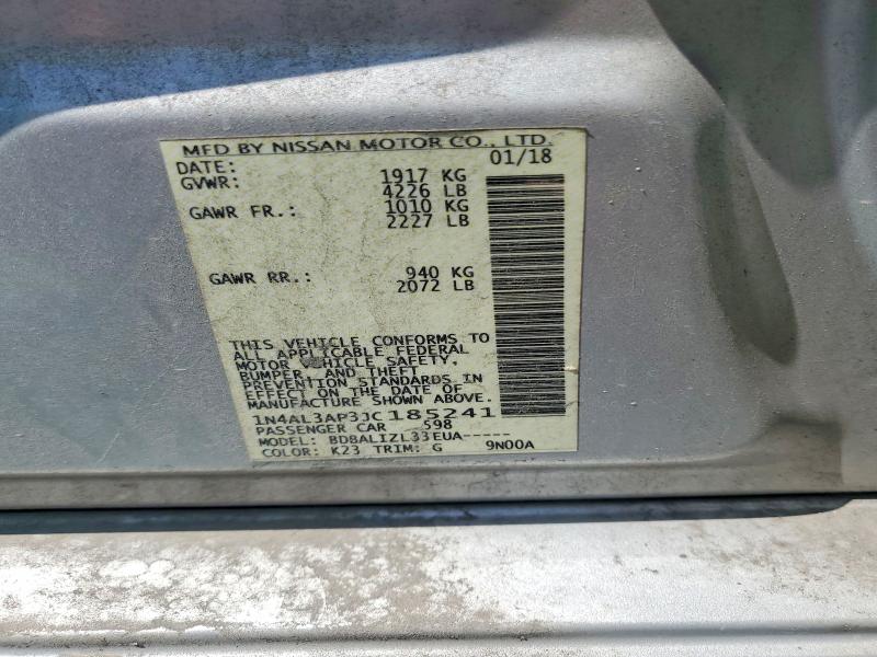 Продажа на аукционе авто 2018 Nissan Altima, vin: 1N4AL3AP3JC185241, номер лота: 68161916