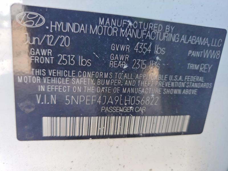 Продажа на аукционе авто 2020 Hyundai Sonata, vin: 5NPEF4JA9LH056822, номер лота: 67377496