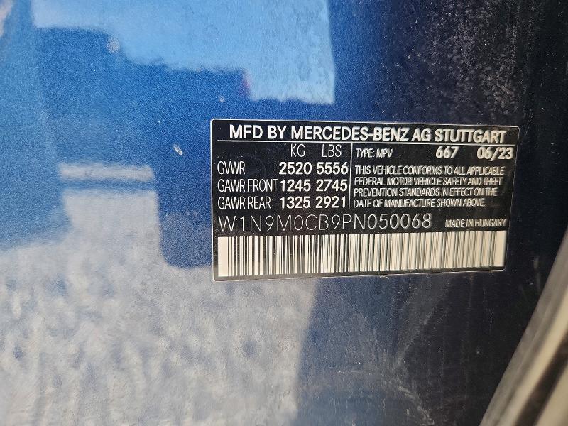 67336396 :رقم المزاد ، W1N9M0CB9PN050068 vin ، 2023 Mercedes-benz Eqb مزاد بيع