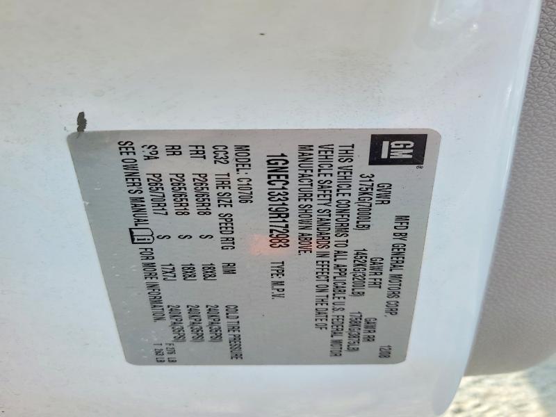2009 Chevrolet Tahoe მანქანა იყიდება აუქციონზე, vin: 1GNEC13319R172983, აუქციონის ნომერი: 69973176