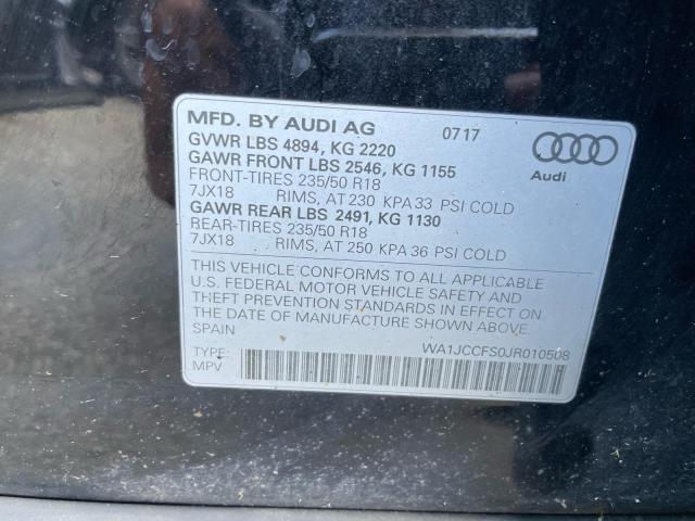 Aukcja sprzedaży 2018 Audi Q3, vin: WA1JCCFS0JR010508, numer aukcji: 70125726