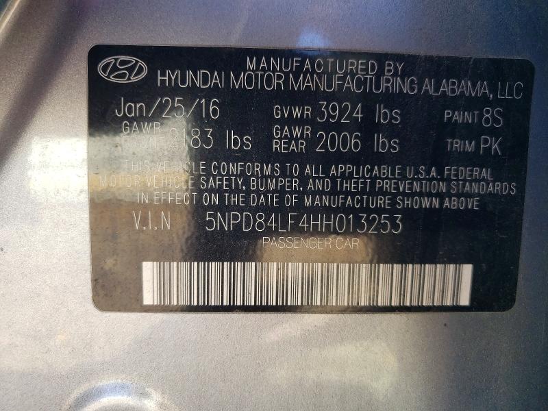 Auction sale of the 2017 Hyundai Elantra, vin: 5NPD84LF4HH013253, lot number: 69727926