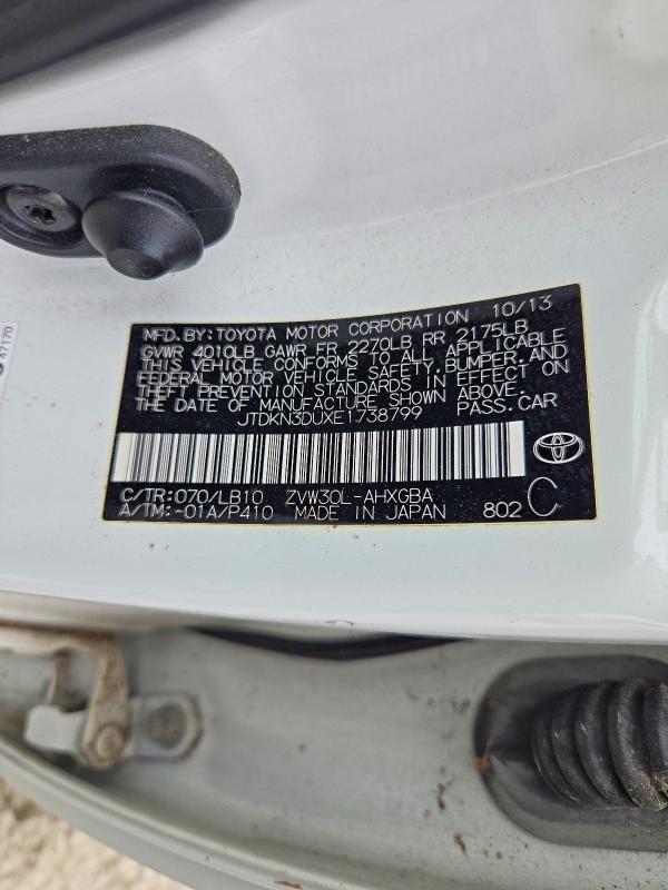 Aukcja sprzedaży 2014 Toyota Prius, vin: JTDKN3DUXE1738799, numer aukcji: 70892346