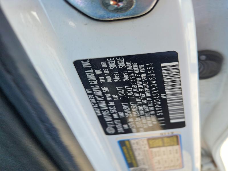 71061946 :رقم المزاد ، 5XYPGDA5XKG483554 vin ، 2019 Kia Sorento مزاد بيع