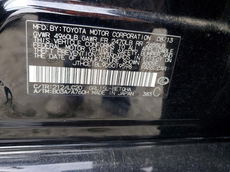 Продажа на аукционе авто 2013 Lexus Gs, vin: JTHCE1BL9D5019598, номер лота: 65710076