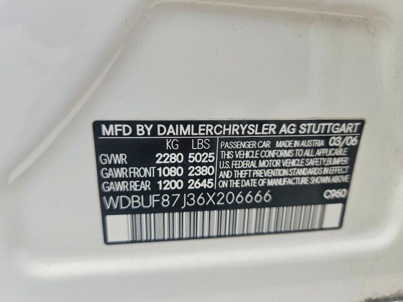 Продаж на аукціоні авто 2006 Mercedes-benz E, vin: WDBUF87J36X206666, номер лоту: 67887496