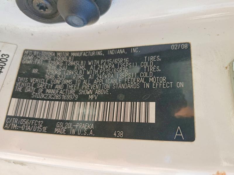 Продажа на аукционе авто 2008 Toyota Sienna, vin: 5TDZK23C28S169979, номер лота: 67399676