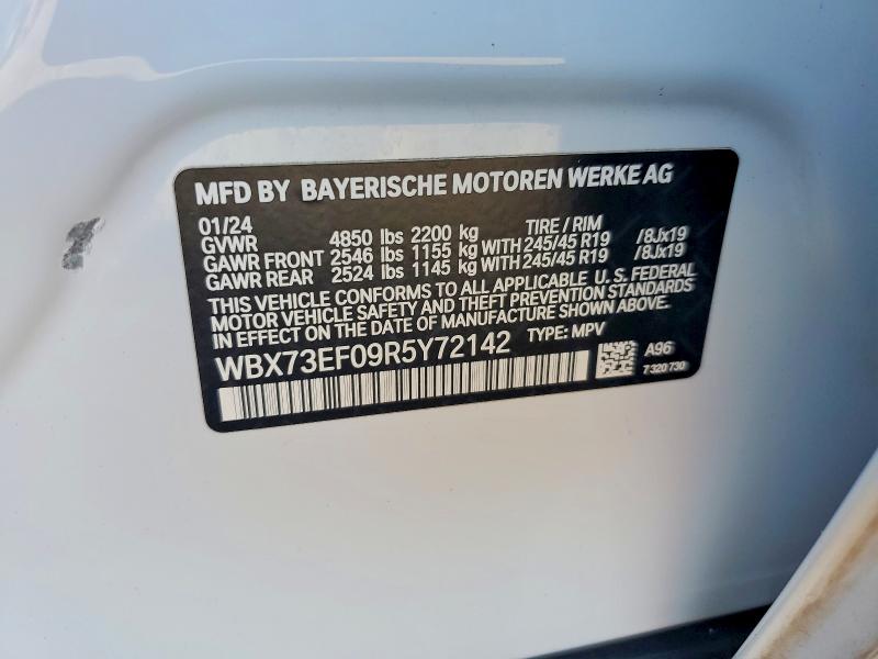 2024 Bmw X1 მანქანა იყიდება აუქციონზე, vin: WBX73EF09R5Y72142, აუქციონის ნომერი: 69210946