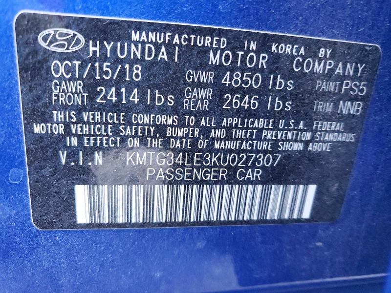 Продаж на аукціоні авто 2019 Genesis G70, vin: KMTG34LE3KU027307, номер лоту: 67914976