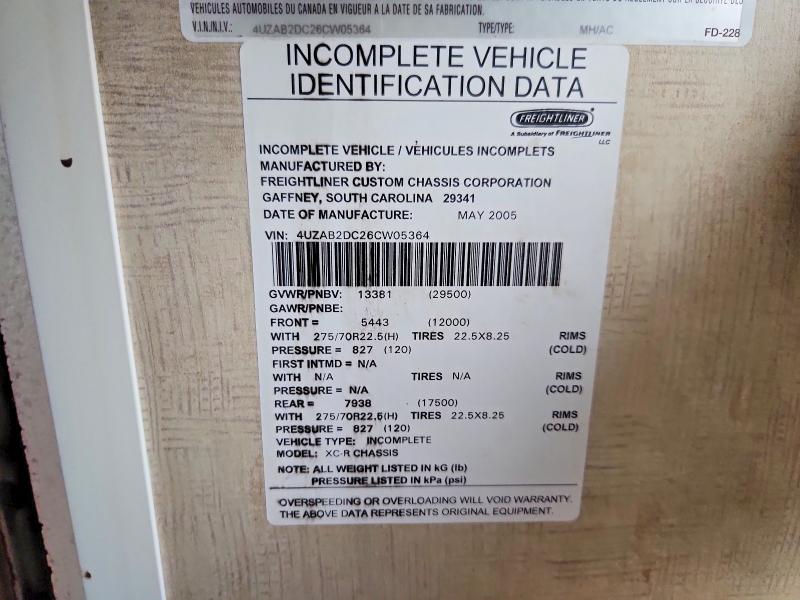 Aukcja sprzedaży 2006 Freightliner Ventana, vin: 4UZAB2DC26CW05364, numer aukcji: 69067826