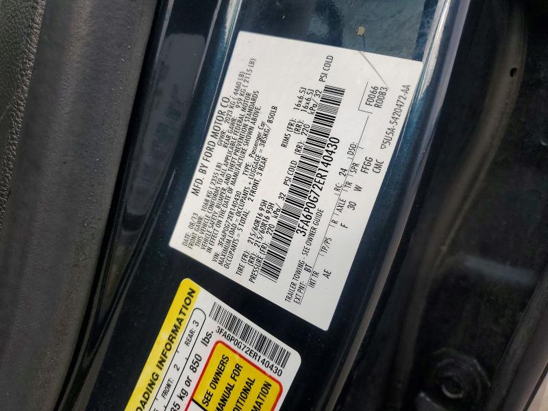 Продаж на аукціоні авто 2014 Ford Fusion, vin: 3FA6P0G72ER140430, номер лоту: 67977656