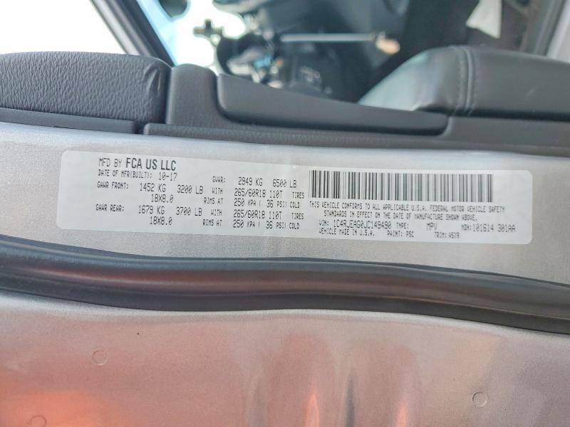 Продаж на аукціоні авто 2018 Jeep Grand Cherokee, vin: 1C4RJEAG0JC149490, номер лоту: 68046416