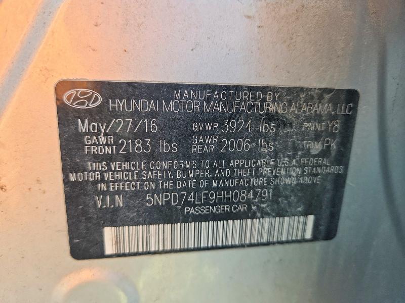 Aukcja sprzedaży 2017 Hyundai Elantra, vin: 5NPD74LF9HH084791, numer aukcji: 67635286
