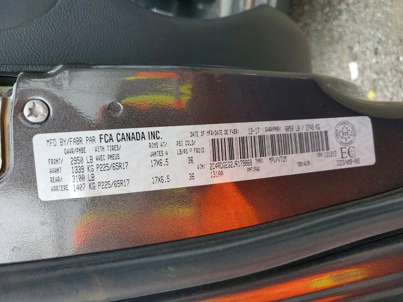 Aukcja sprzedaży 2018 Dodge Grand Caravan, vin: 2C4RDGEG2JR179868, numer aukcji: 69086336