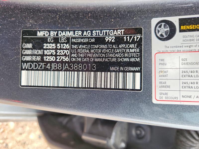 Продаж на аукціоні авто 2018 Mercedes-benz E, vin: WDDZF4JB8JA388013, номер лоту: 66741076