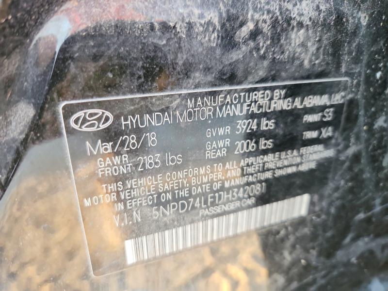 Aukcja sprzedaży 2018 Hyundai Elantra, vin: 5NPD74LF1JH342081, numer aukcji: 70693246