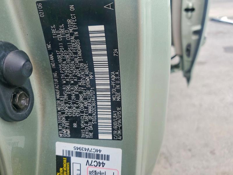 Продаж на аукціоні авто 2006 Toyota Sienna, vin: 5TDZA22C36S467071, номер лоту: 68297226