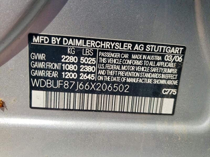 Продаж на аукціоні авто 2006 Mercedes-benz E, vin: WDBUF87J66X206502, номер лоту: 65957106