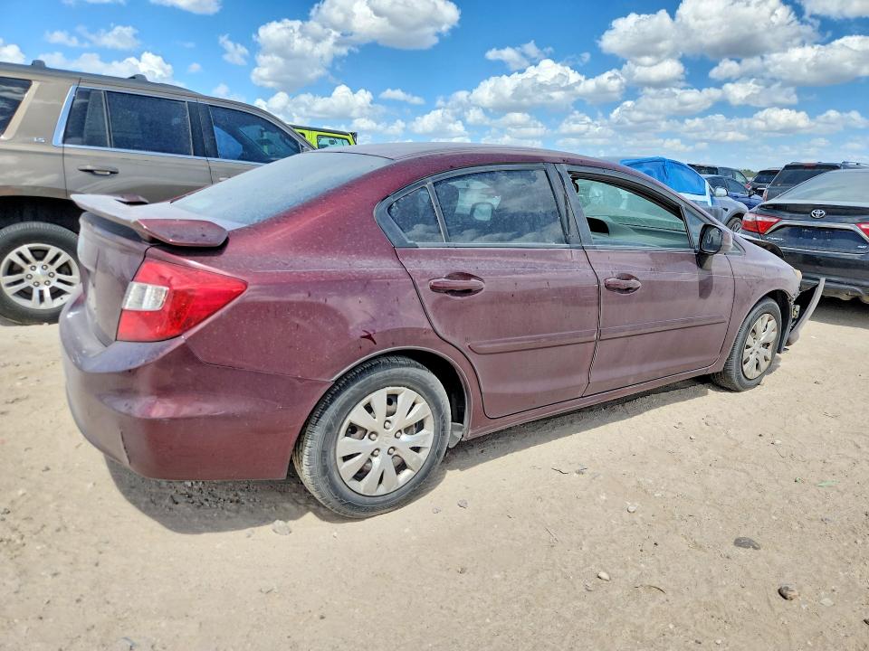 68435566 :رقم المزاد ، 2HGFB2F54CH612836 vin ، 2012 Honda Civic مزاد بيع