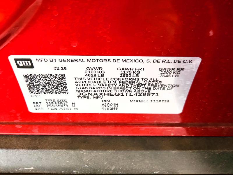 Aukcja sprzedaży 2026 Chevrolet Equinox, vin: 3GNAXHEG1TL429571, numer aukcji: 59407866