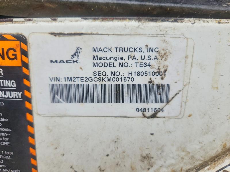 Продаж на аукціоні авто 2019 Mack Unknown, vin: 1M2TE2GC9KM001570, номер лоту: 67995636