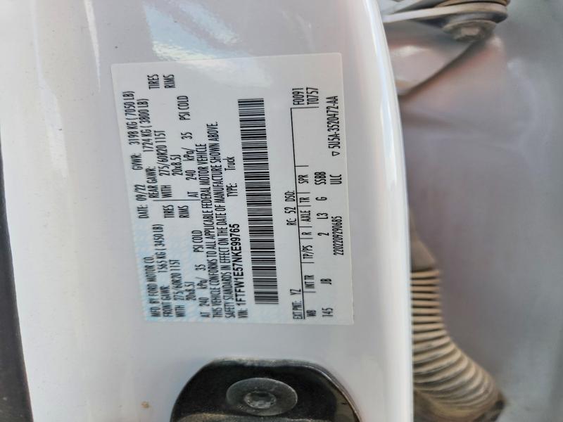 67871336 :رقم المزاد ، 1FTFW1E57NKE99765 vin ، 2022 Ford 150 مزاد بيع