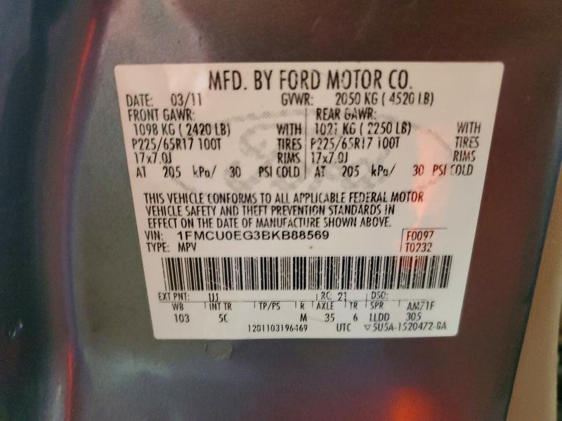 Продажа на аукционе авто 2011 Ford Escape, vin: 1FMCU0EG3BKB88569, номер лота: 70121246