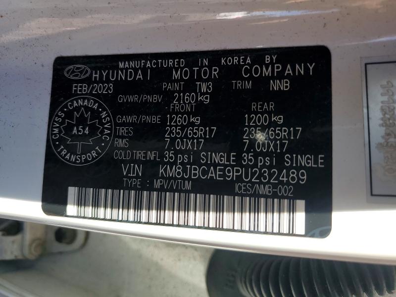 2023 Hyundai Tucson მანქანა იყიდება აუქციონზე, vin: KM8JBCAE9PU232489, აუქციონის ნომერი: 64671846
