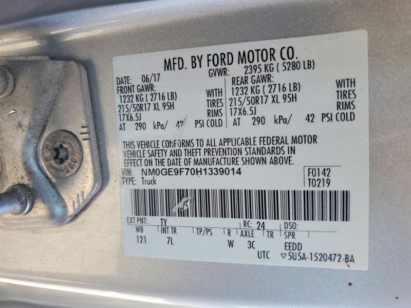 Продаж на аукціоні авто 2017 Ford Transit Connect, vin: NM0GE9F70H1339014, номер лоту: 67205316