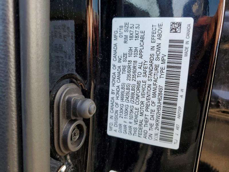 Aukcja sprzedaży 2018 Honda Cr-v, vin: 2HKRW2H59JH628497, numer aukcji: 67891956