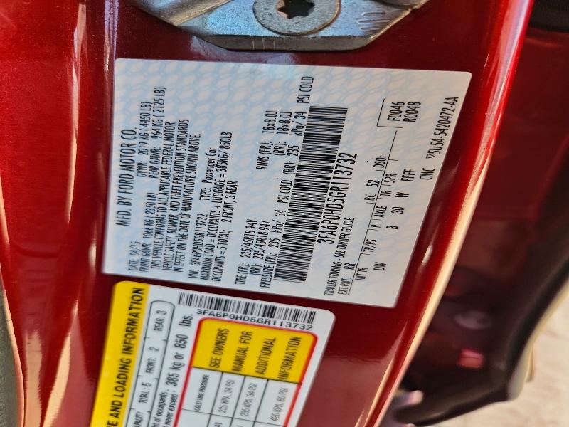 2016 Ford Fusion მანქანა იყიდება აუქციონზე, vin: 3FA6P0HD5GR113732, აუქციონის ნომერი: 69089846