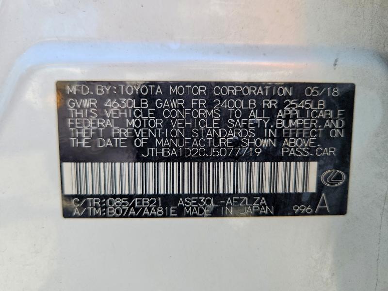 Продажа на аукционе авто 2018 Lexus Is, vin: JTHBA1D20J5077719, номер лота: 68433406