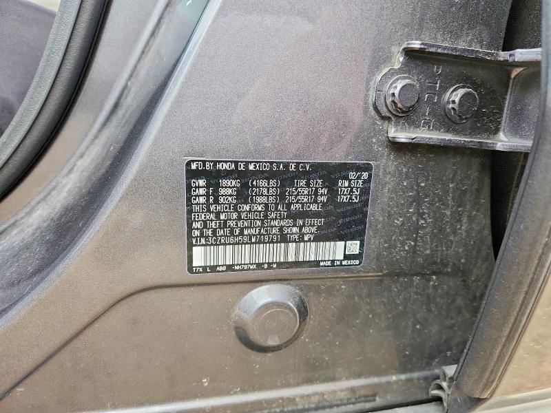 2020 Honda Hr-v მანქანა იყიდება აუქციონზე, vin: 3CZRU6H59LM719791, აუქციონის ნომერი: 70562456