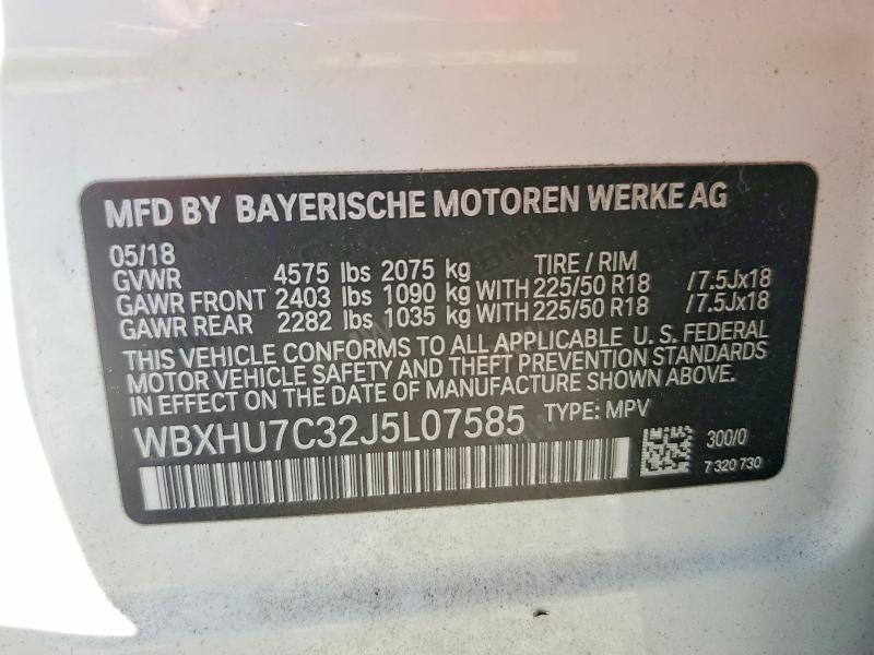 Aukcja sprzedaży 2018 Bmw X1, vin: WBXHU7C32J5L07585, numer aukcji: 66892166