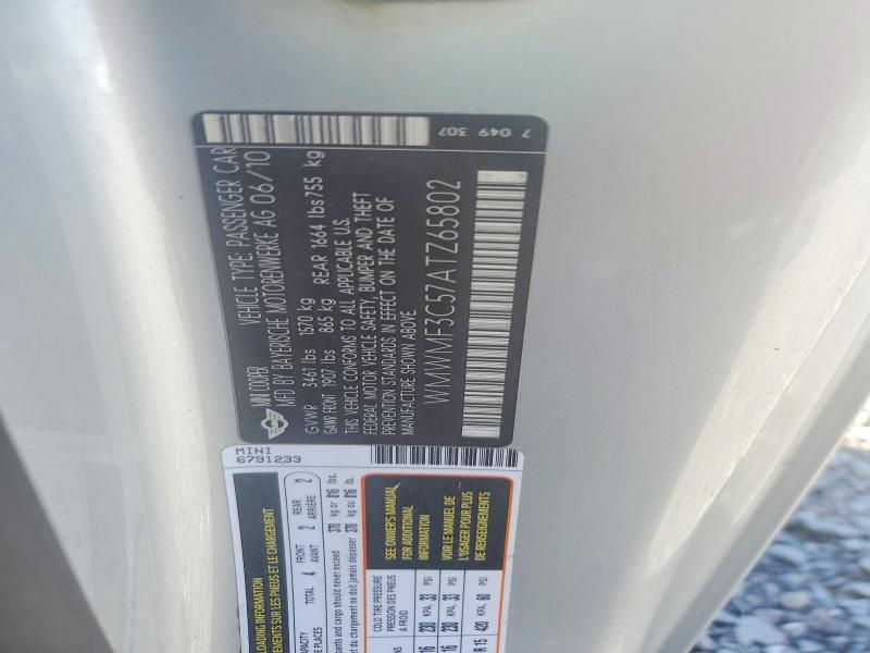 67803796 :رقم المزاد ، WMWMF3C57ATZ65802 vin ، 2010 Mini Cooper مزاد بيع