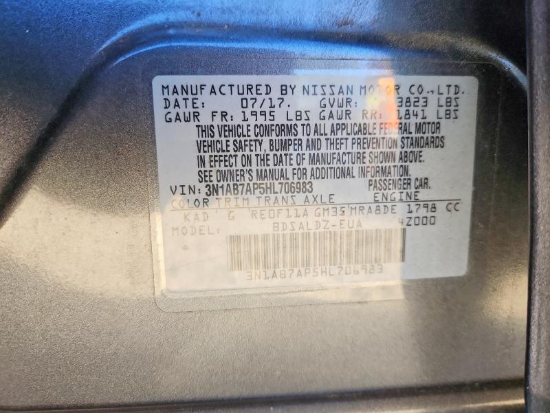 Продажа на аукционе авто 2017 Nissan Sentra, vin: 3N1AB7AP5HL706983, номер лота: 70347726