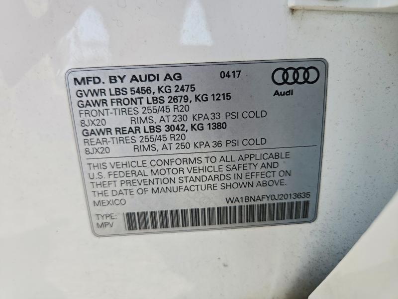 Продаж на аукціоні авто 2018 Audi Q5, vin: WA1BNAFY0J2013635, номер лоту: 69133256